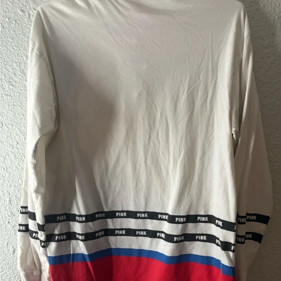 PINK Victoria's Secret Lace-Up Long Sleeve Shirt - White, Black, Red, Blue - Picture 4 of 4